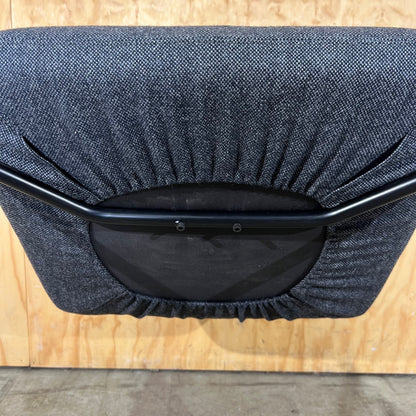 Commercial Upholstered Grey Sled Chair with Arms