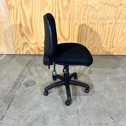Pago Black Fabric Task Chair with Green Lever