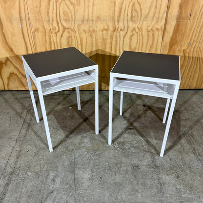 Small White & Charcoal IKEA Nyboda Side Table