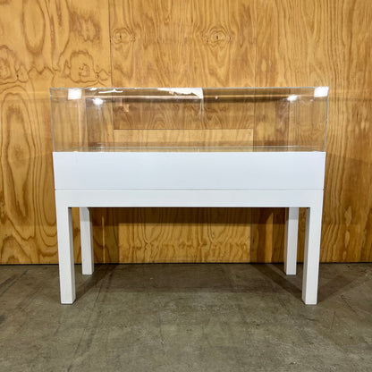White Display Cabinet with Perspex Case and Two Shelf Options