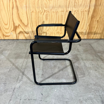 Black Director-Style Saddle Leather Chair