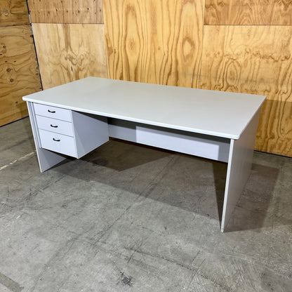 Light Grey Desk with Three Drawers