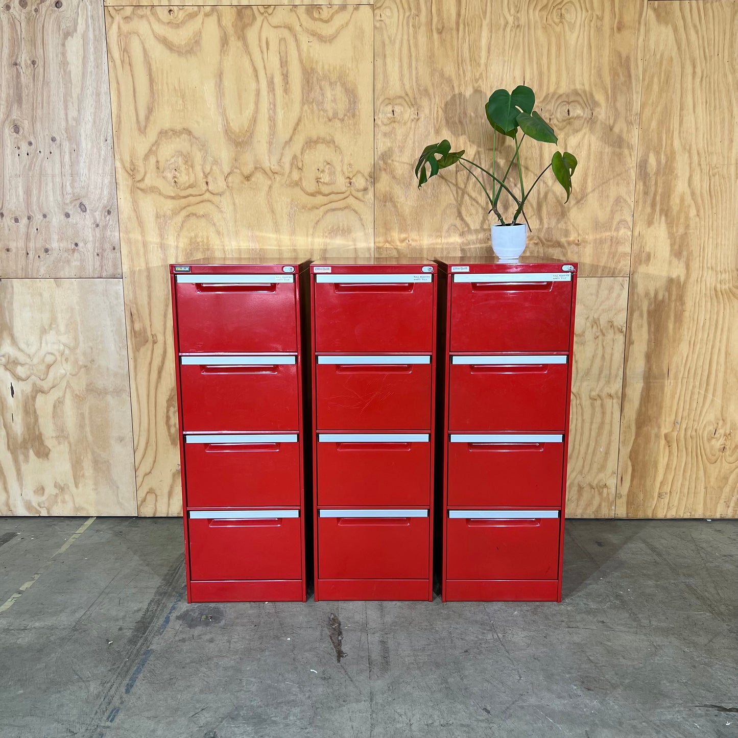 EliteBuilt Red Four Drawer Filing Cabinet