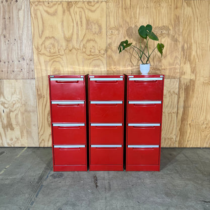 EliteBuilt Red Four Drawer Filing Cabinet