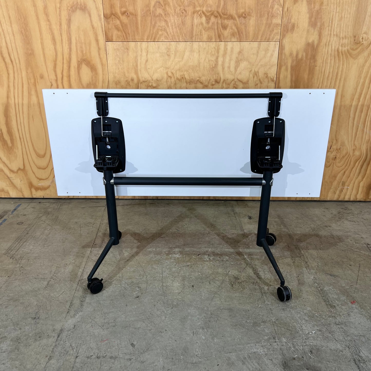 White Flip Table on Castors