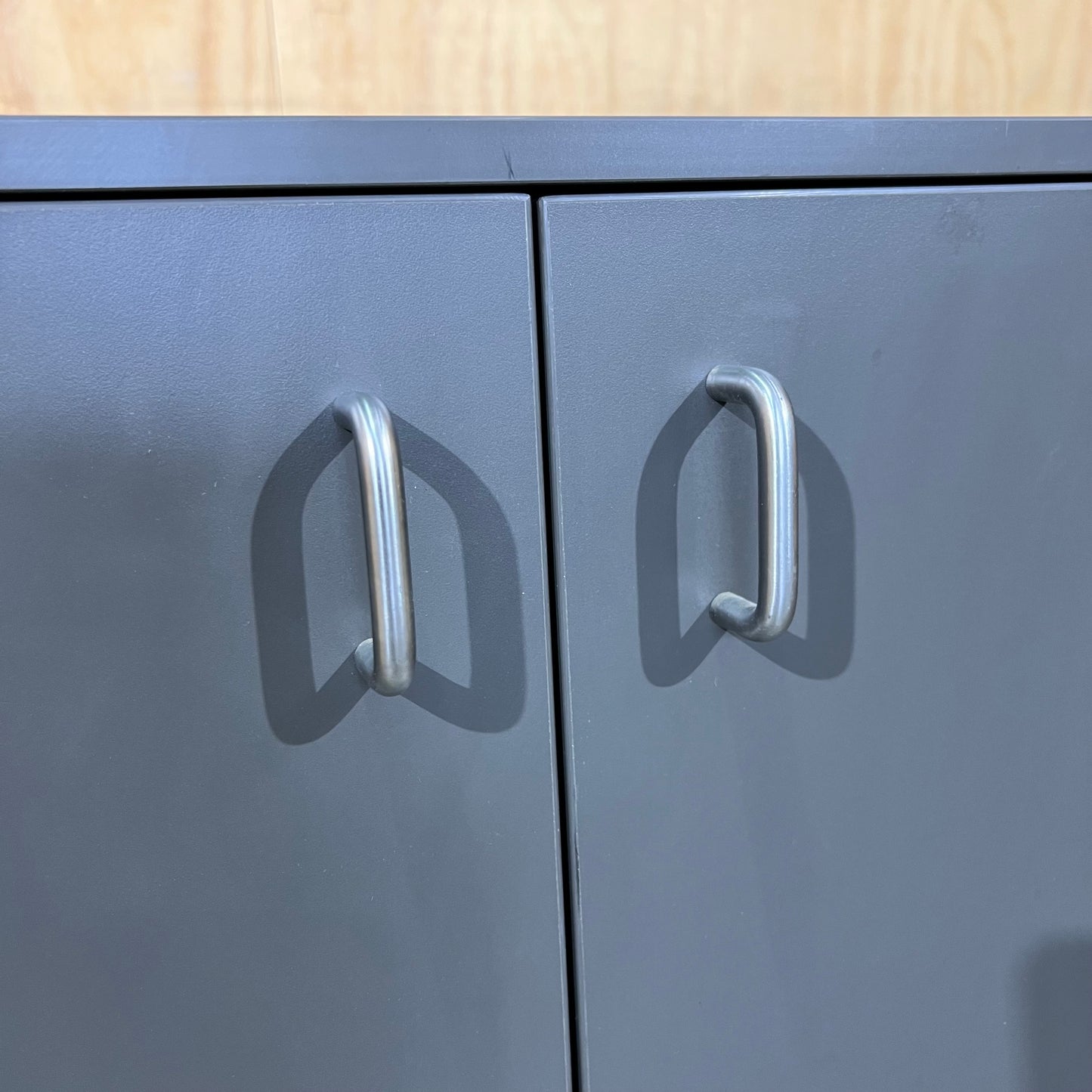 Charcoal 2-Door Storage Cabinet on Wheels