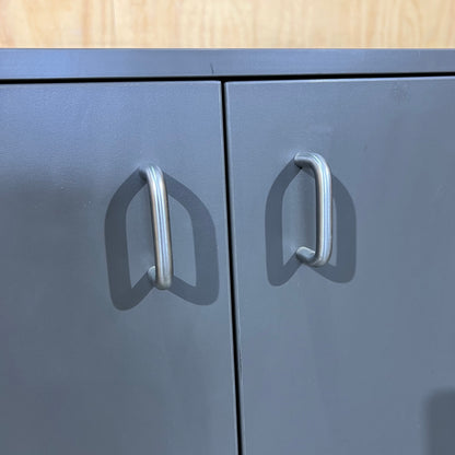 Charcoal 2-Door Storage Cabinet on Wheels