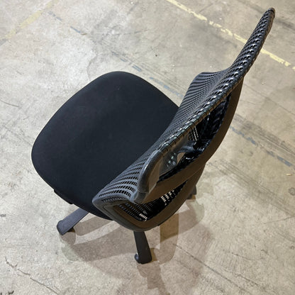 Black Mesh Task Chairs on Wheels