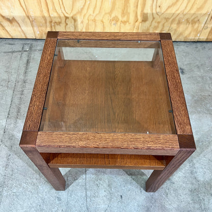 Mid-Century Modern Teak Glass Side Table