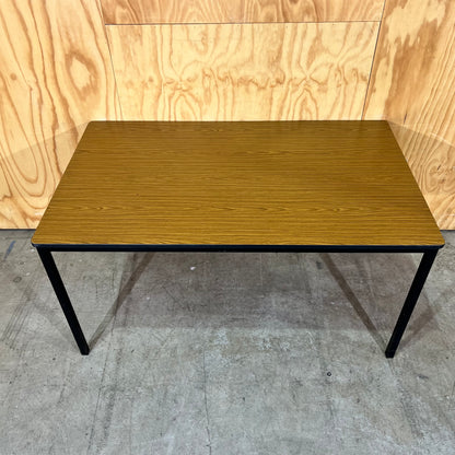Timber Laminate Table with Black Metal Frame