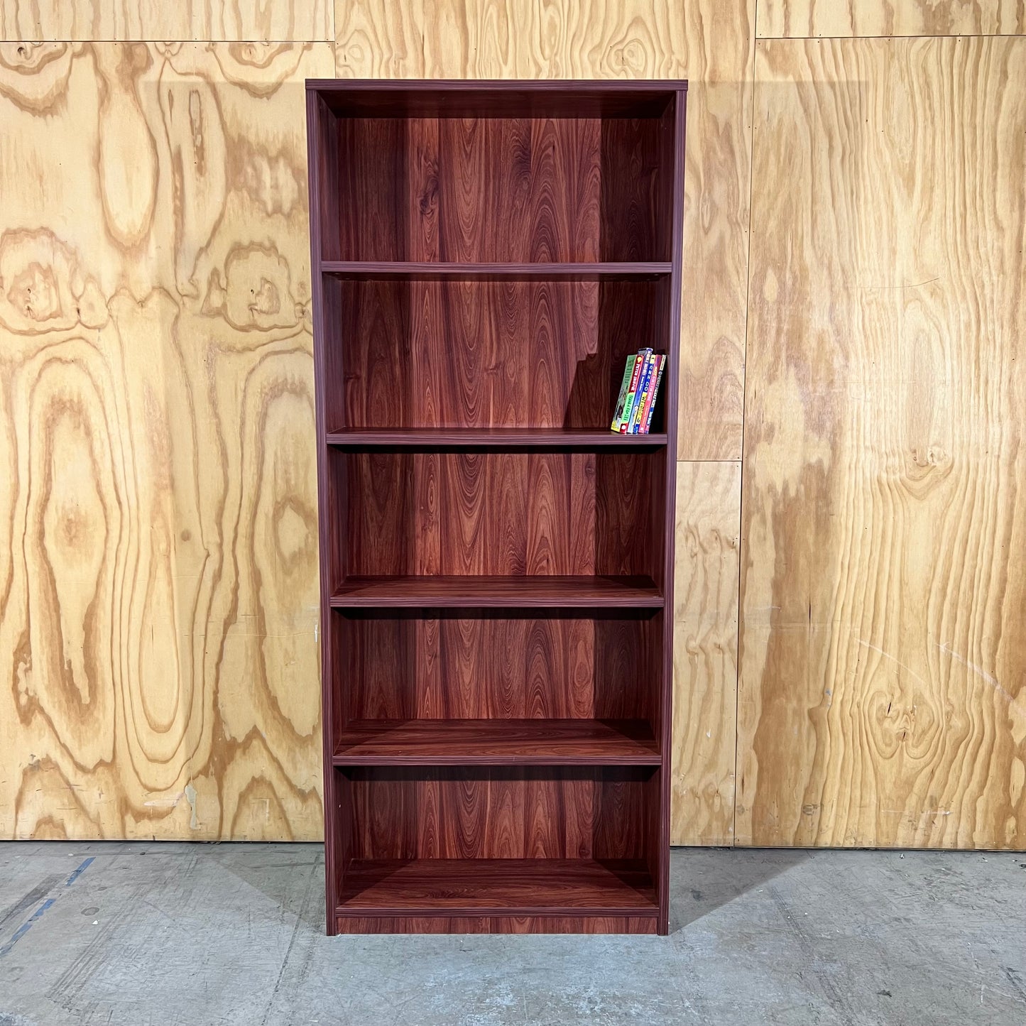 Five-Tier Bookcase in Dark Timber Veneer
