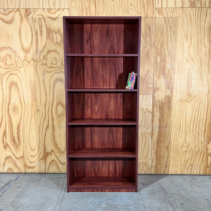 Five-Tier Bookcase in Dark Timber Veneer