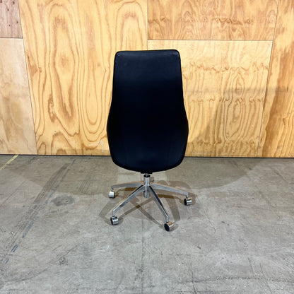 Tall Black Leather executive chair - no arms