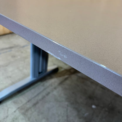 Rapidline Taupe Desk with Modesty Screen