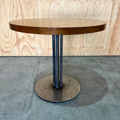 Industrial Round Hardwood Table