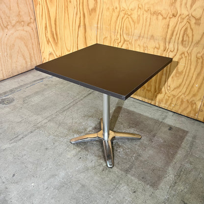 Commercial Square Cafe Table in Chocolate Laminate & Chrome