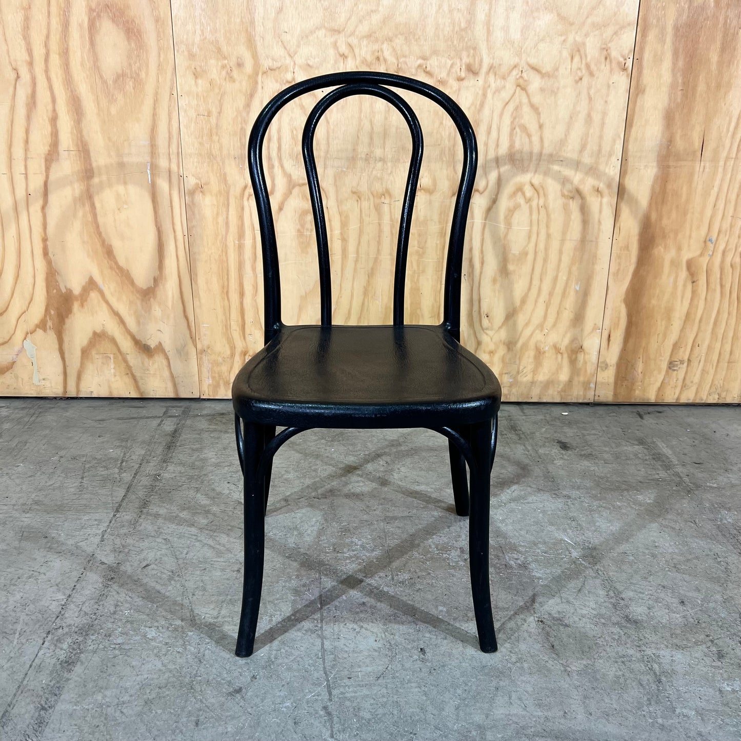 Black Plastic Moulded Bentwood Bistro Chair
