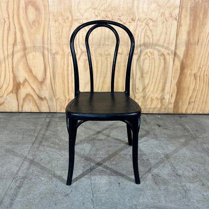 Black Plastic Moulded Bentwood Bistro Chair