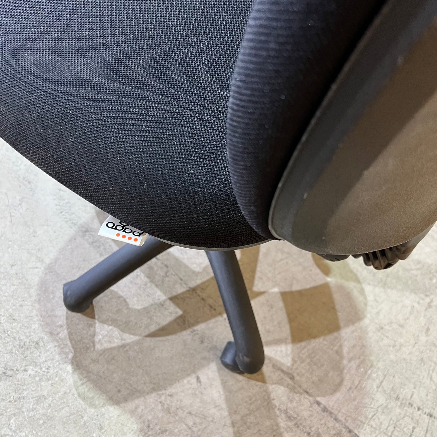 Pago Black Fabric Task Chair with Green Lever
