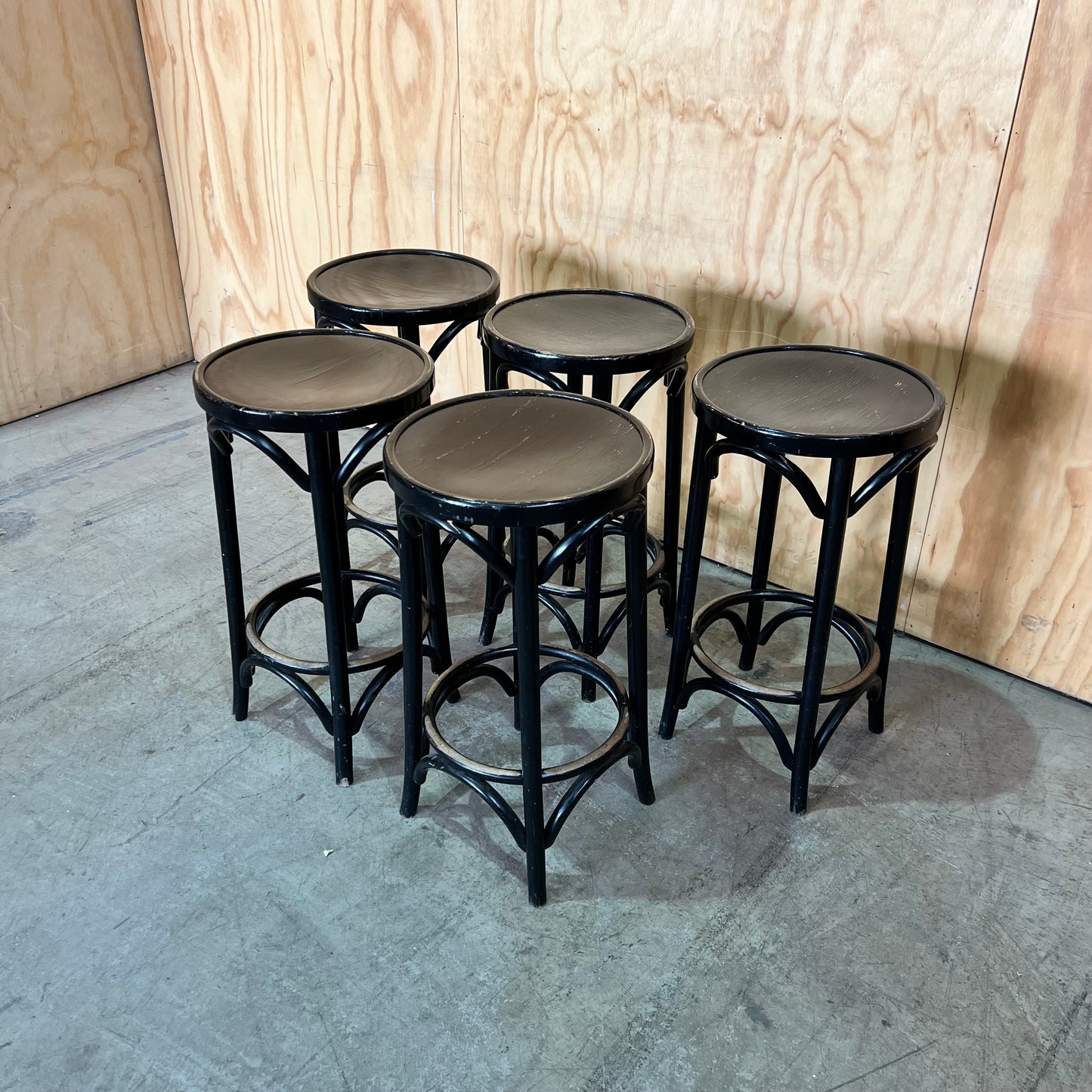 Black Timber Bentwood Bar Stool