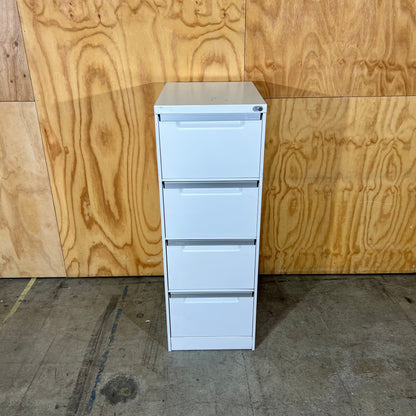 White Metal Four Drawer Filing Cabinet