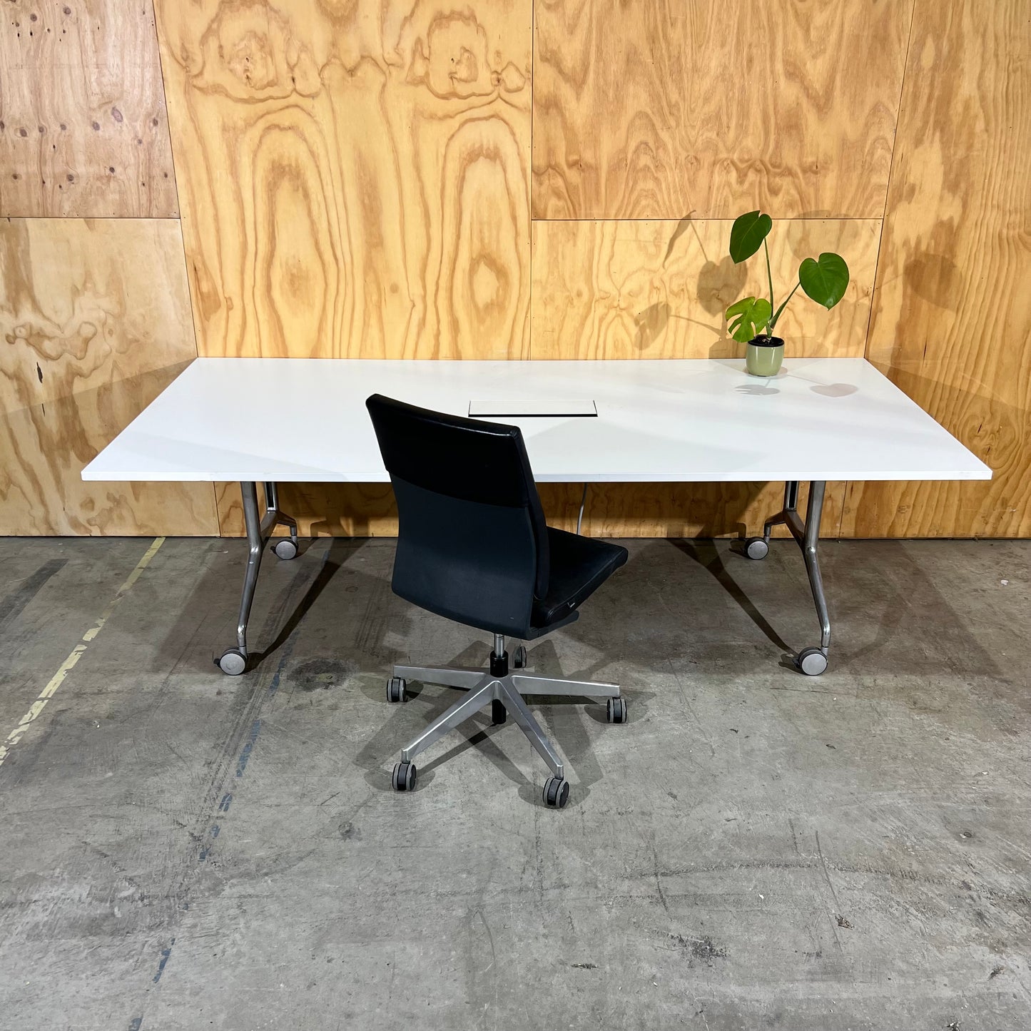 Large White Flip Table with Power Box