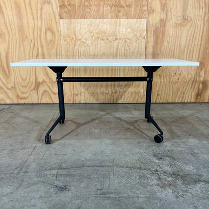 White Flip Table on Castors