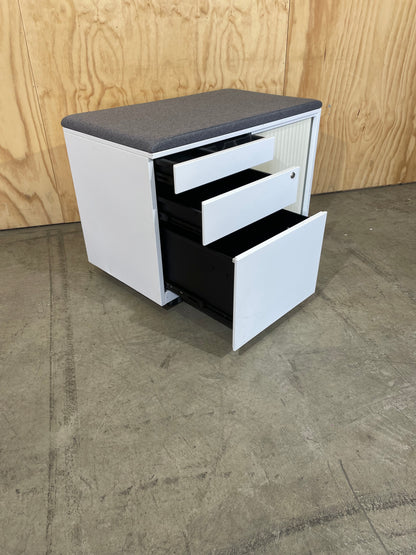 Schiavello Cache Tambour Caddy with Grey Cushioned Top