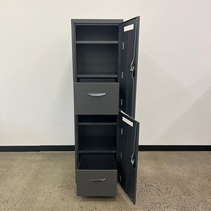 Correspondence Single Bay Double Door Locker in Charcoal Grey No Keys