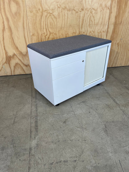 Schiavello Cache Tambour Caddy with Grey Cushioned Top