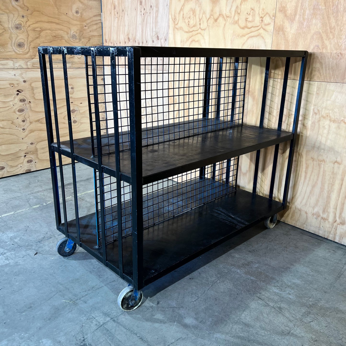 Black Metal Double Sided Trolley
