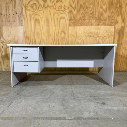 Light Grey Desk with Three Drawers