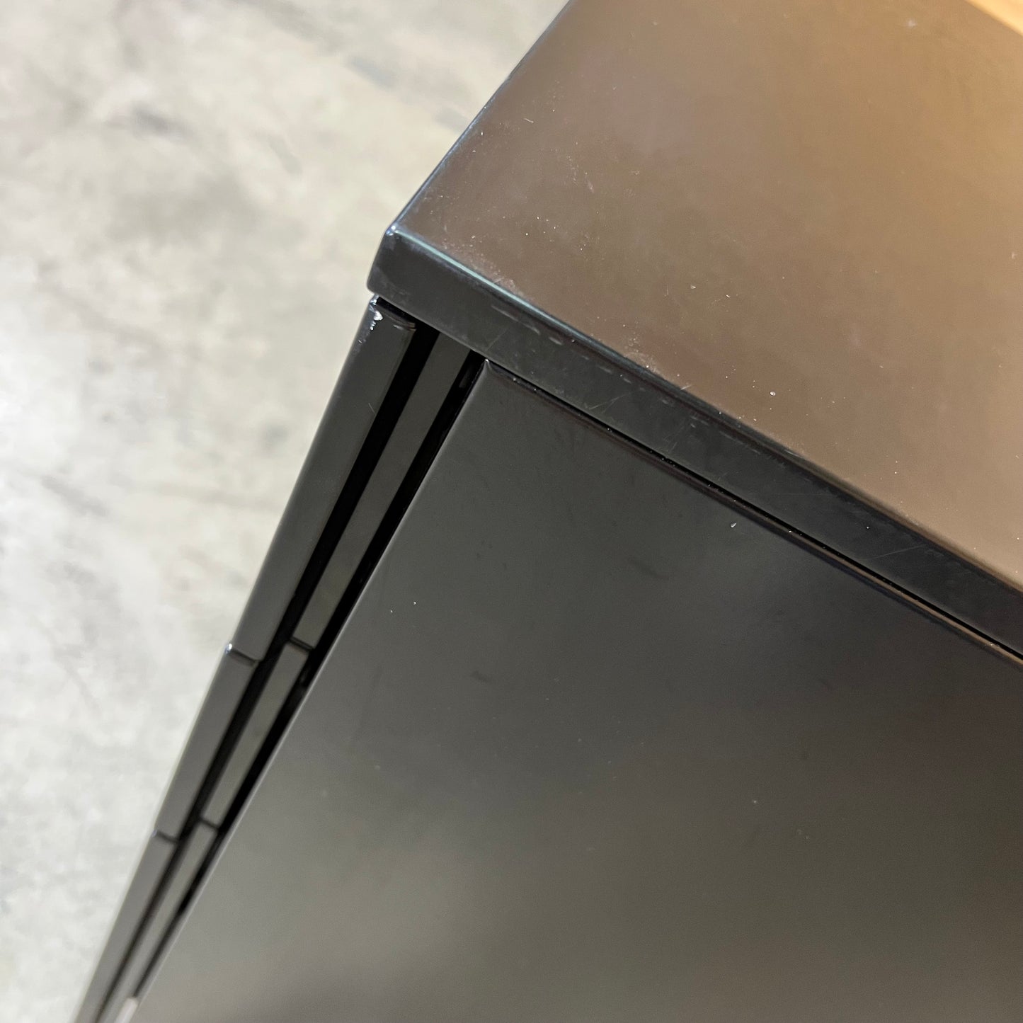 Slim Black Metal 3 Draw Pedestal