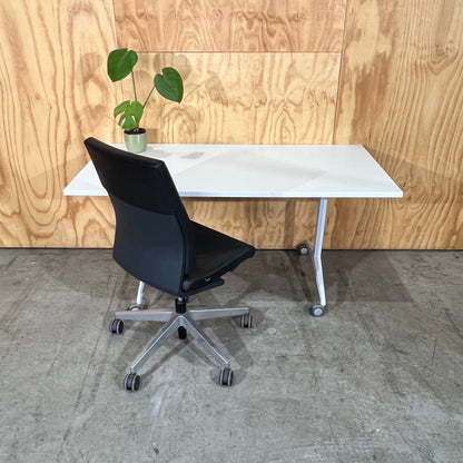 White flip top desk