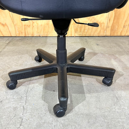 Tall Leather-Look Task Chair in Black