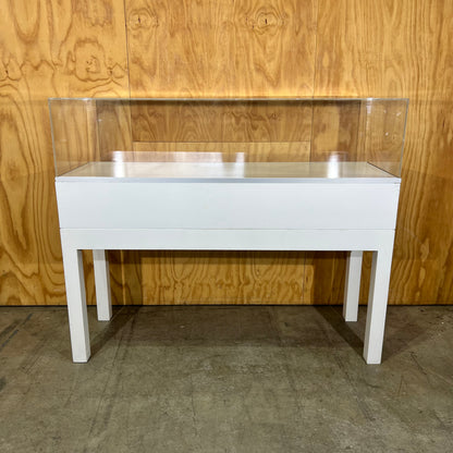 White Display Cabinet with Perspex Case and Two Shelf Options