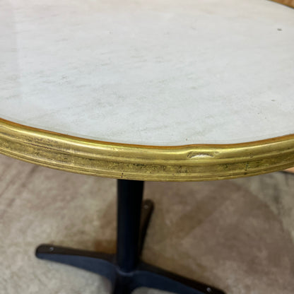 Round Cafe Table with Brass Trim