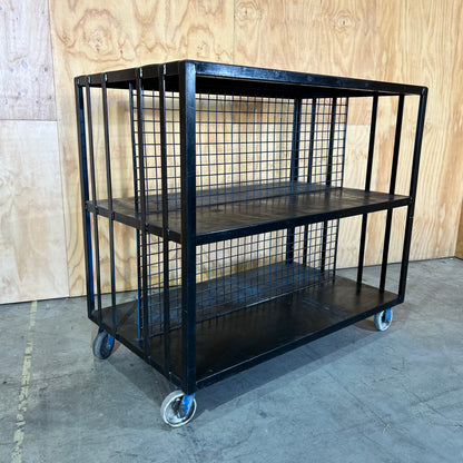 Black Metal Double Sided Trolley