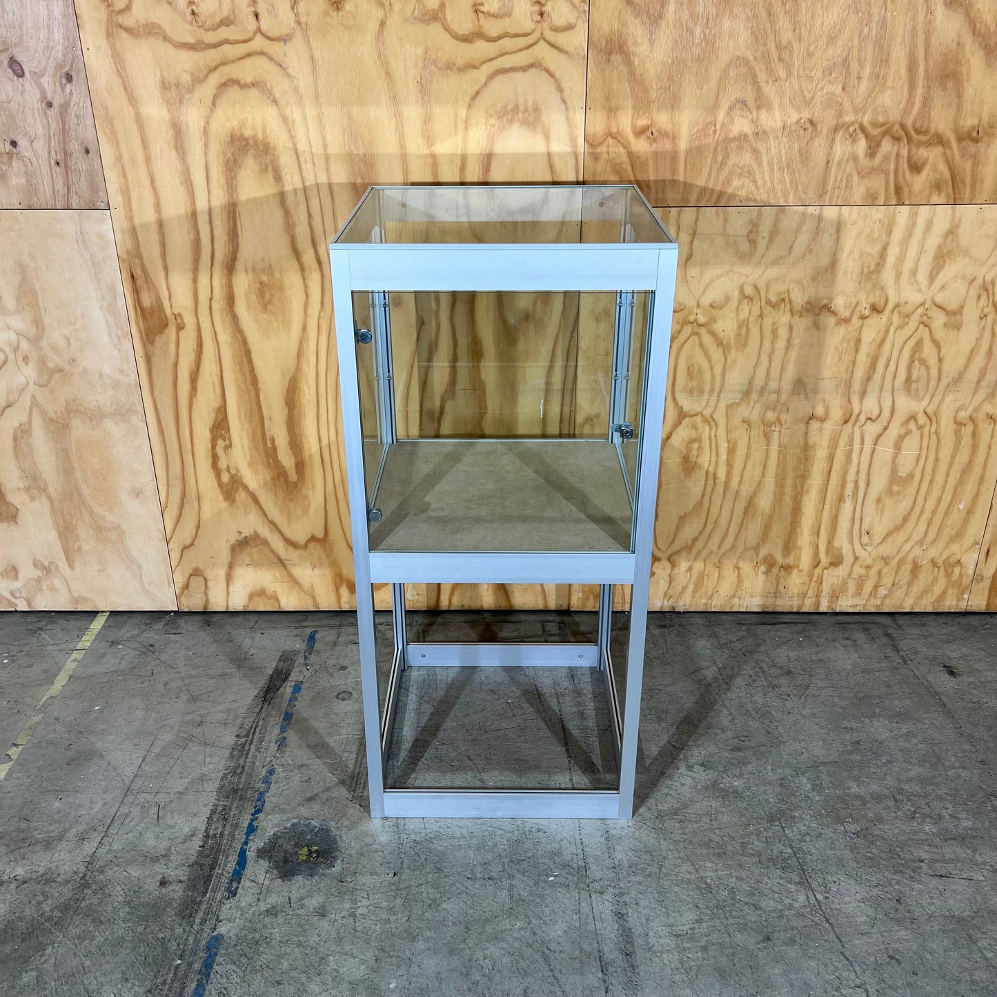 Aluminium and Glass Display Cabinet (Without Key)