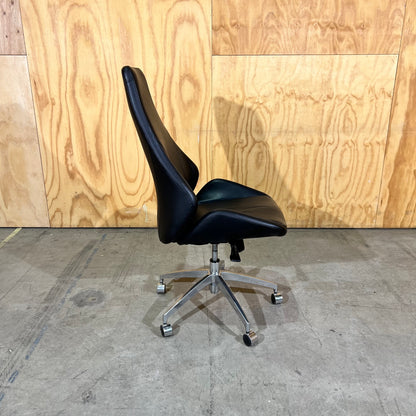 Tall Black Leather executive chair - no arms