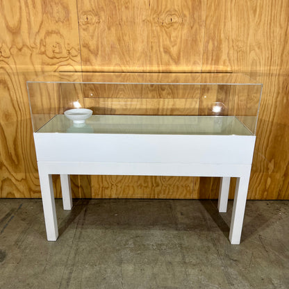 White Display Cabinet with Perspex Case and Two Shelf Options