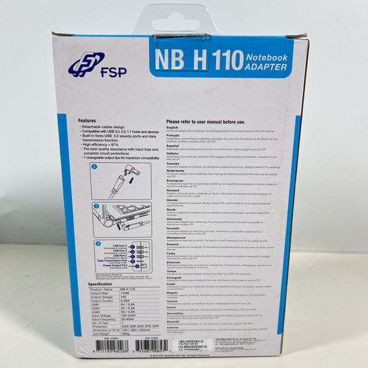 Universal Notebook Power Adapter FSP FSP110-DBCN1 with 3 Built-in USB 3.0 ports (New)