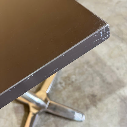 Commercial Square Cafe Table in Chocolate Laminate & Chrome
