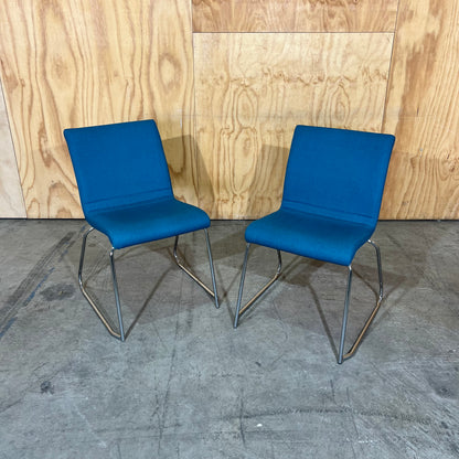 Mark Perry Teal Stackable Sled Chair