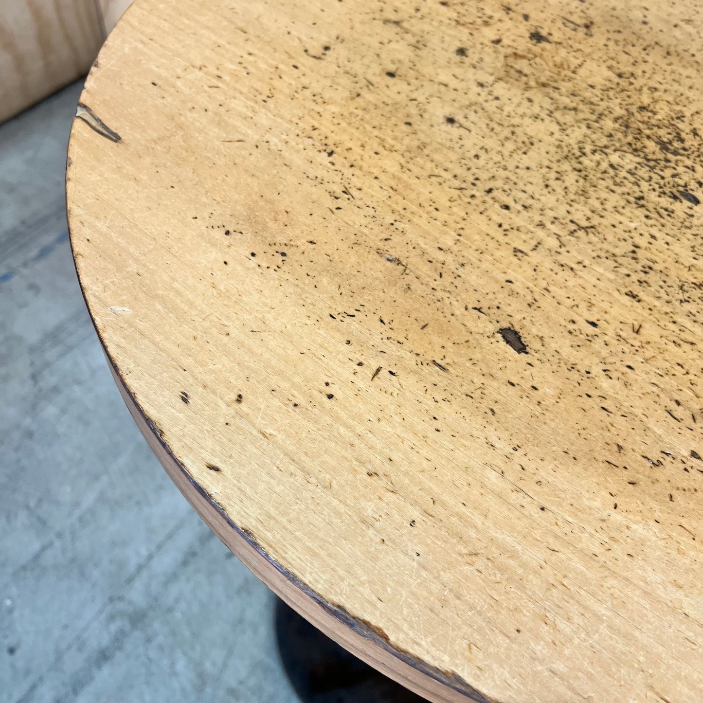 Industrial Round Ash Timber Bar Table