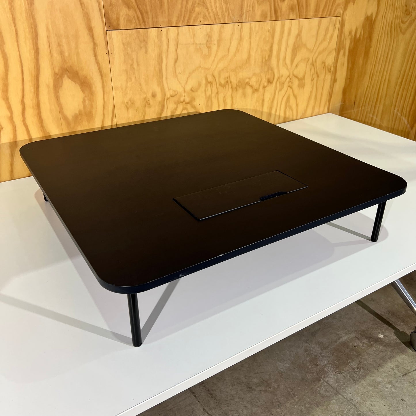 Minimalist Desktop Monitor Riser with Cable Access