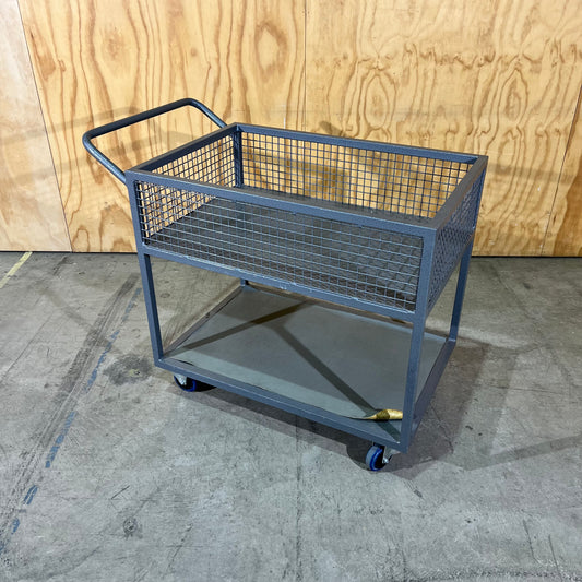 Heavy Duty Grey Metal Double Layer Trolley