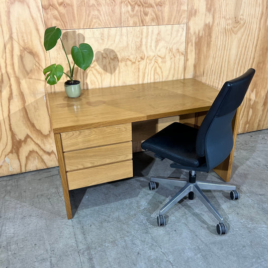 Small Mid Century Timber Desk with Drawers