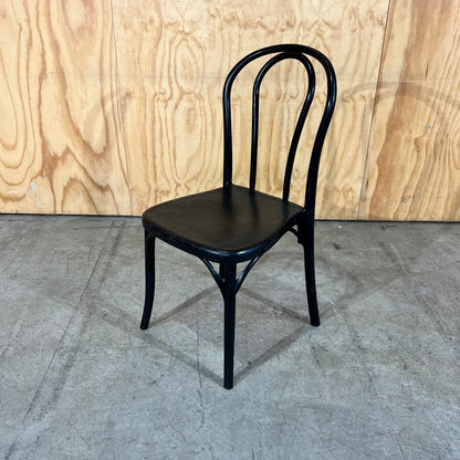 Black Plastic Moulded Bentwood Bistro Chair