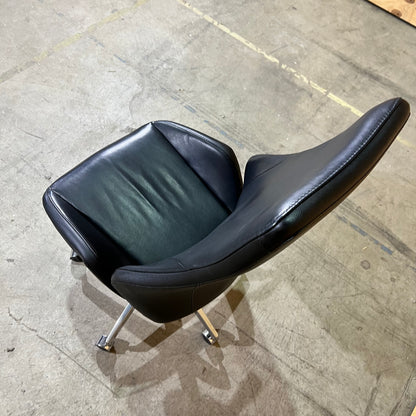 Tall Black Leather executive chair - no arms